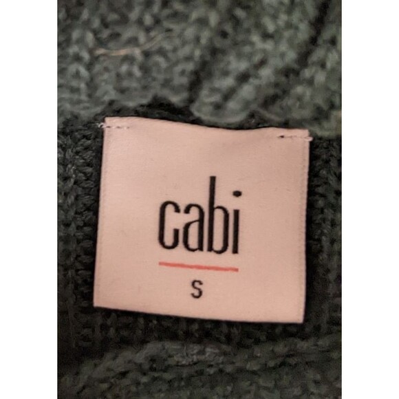 Women's Cabi # 3532 Cowl Pullover Forest Green Ruched Sleeve Sweater Size Small - Picture 11 of 13